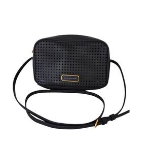 Marc by Marc Jacobs Black Perforated Leather Crossbody Camera Bag Gold HW